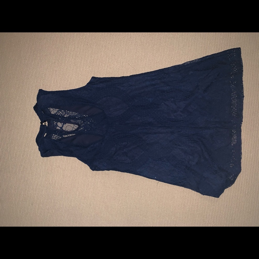 high neck lace dress